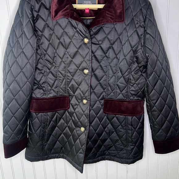 Vince Camuto Black Quilted Button Up Jacket Size Extra Large - Picture 3 of 15